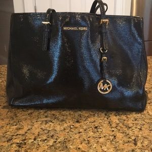 Black patent leather MK Michael Kors bag